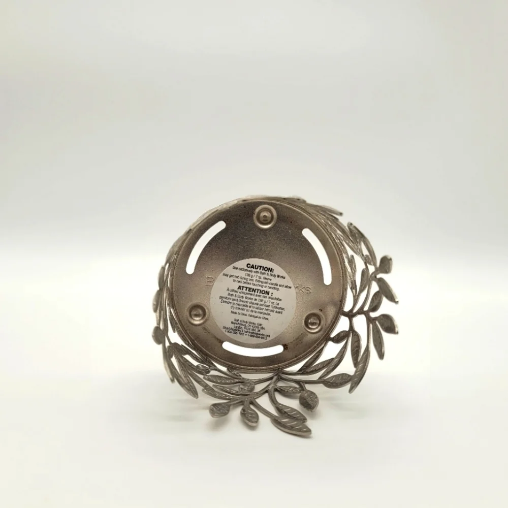 Silver Leaves & Branches Single Wick Candle Holder Bath & Body Works​​​